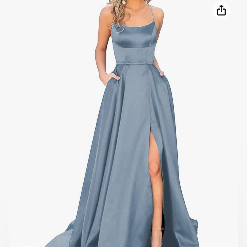Dusty Blue Prom Dress